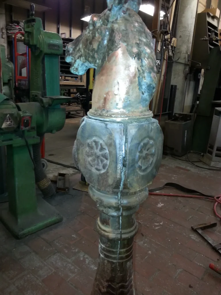 Cast Iron & Bronze Hitching Post restoration by Olek Inc.