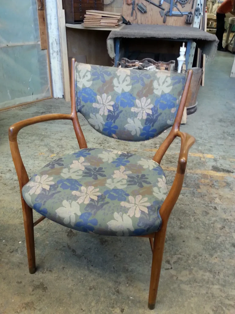 Finn Juhl Armchair — Repair, Refinishing & Reupholstery — Before