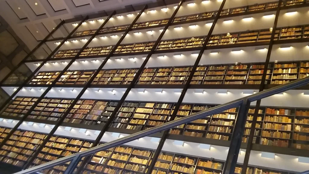 Yale Beinecke Rare Book Library bronze and teak custom casework fabricated by Olek Inc.