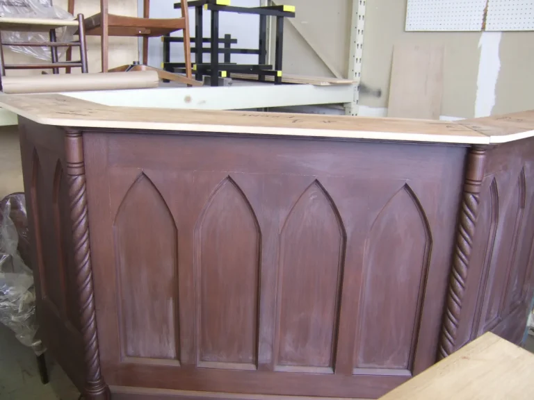 Lobby Woodwork restoration by Olek Inc.