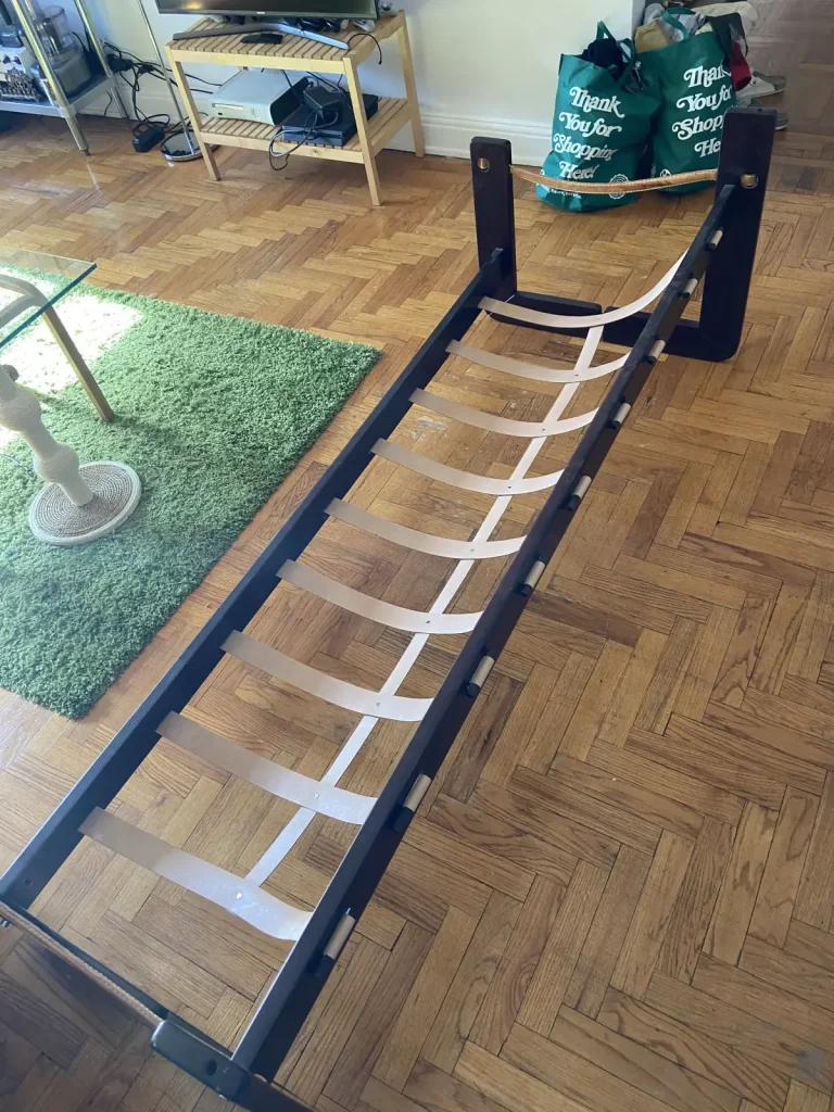 Percival Lafer Brazilian rosewood sofa after expert reupholstery by Olek Inc.