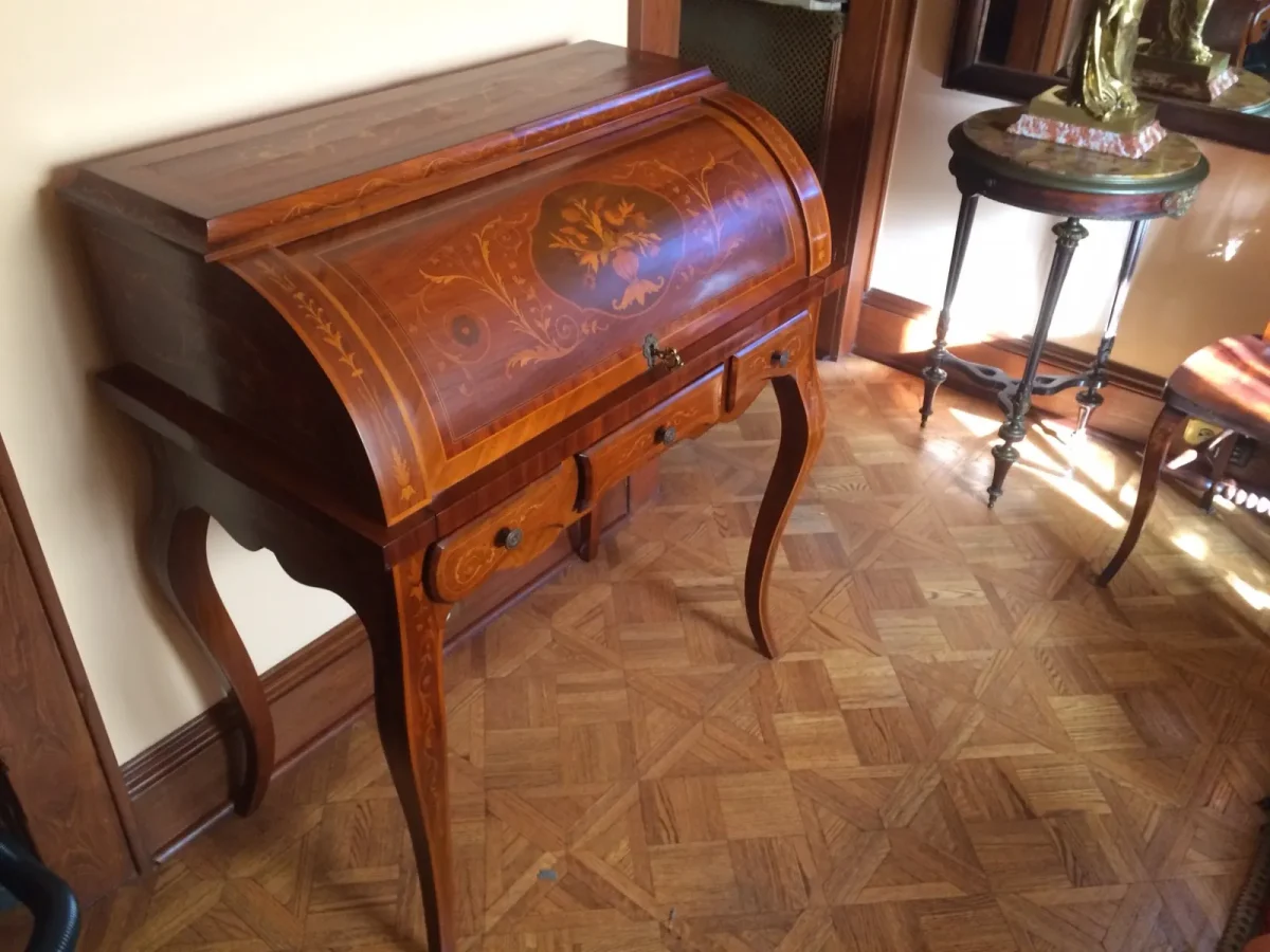 Louis XV Marquetry Cylinder Desk — Refinishing & Repair
