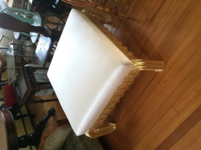 Art Deco Gilt Ottoman restoration by Olek Inc.