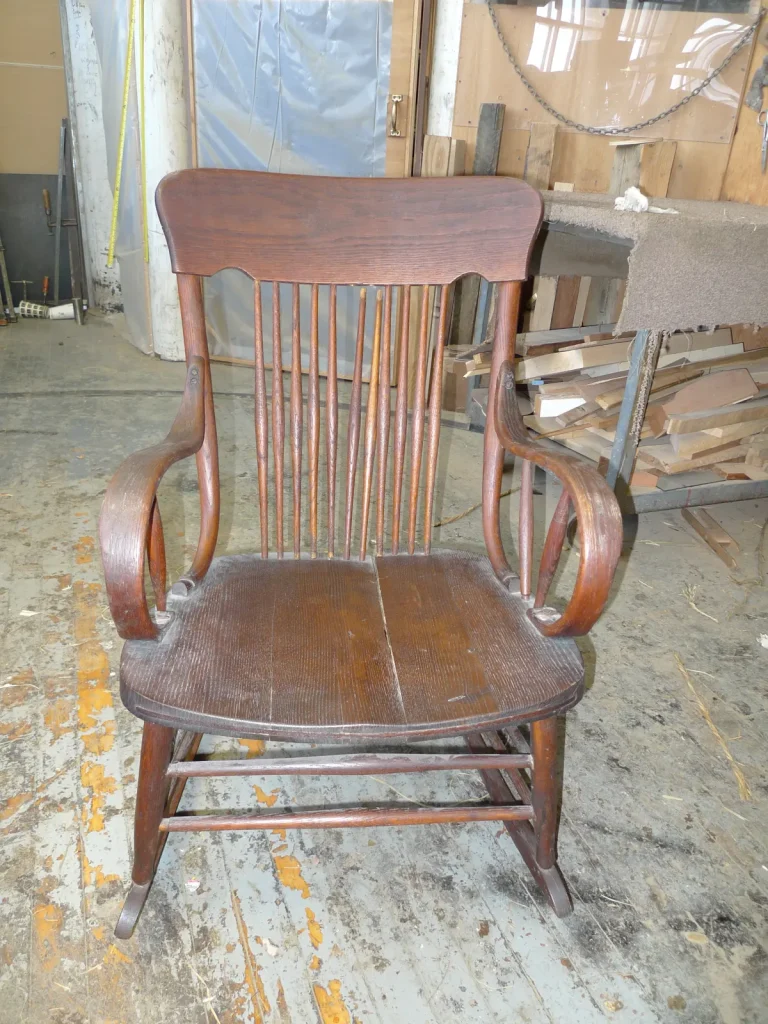 Bentwood Rocking Chair — Repair & Refinishing — Before