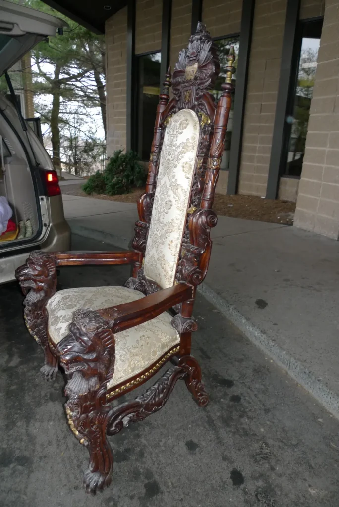 Baroque Chair — Reupholstery — Before