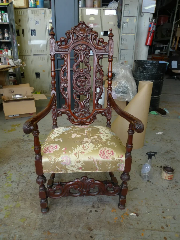 Baroque Chair — Reupholstery — After