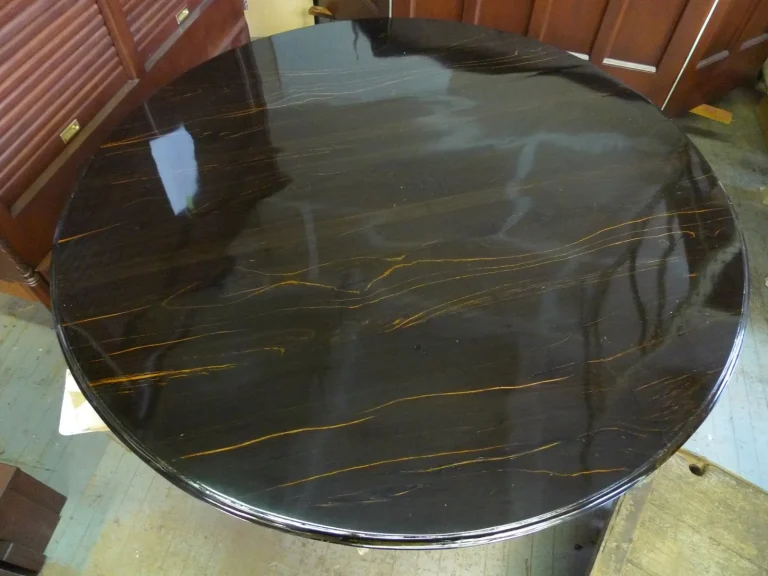 Anglo Indian Regency Ebony Center Table restoration by Olek Inc.