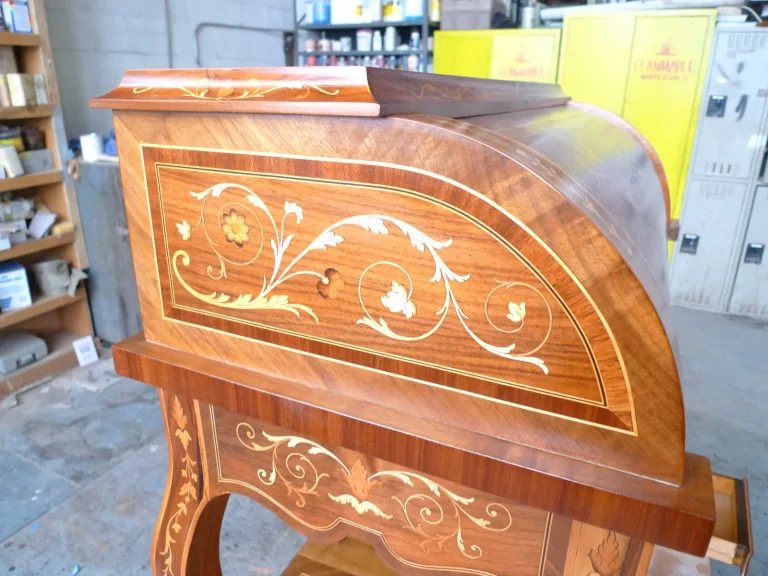Louis XV Marquetry Cylinder Desk restoration by Olek Inc.