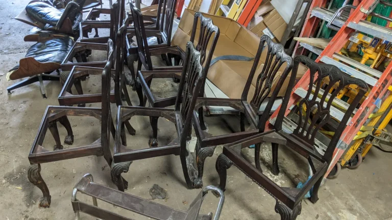 George III Mahogany Dining Table & Chairs — Conservation
