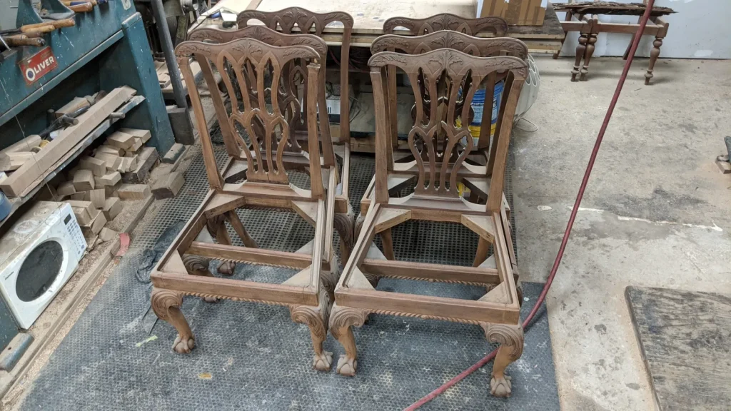 George III Mahogany Dining Table & Chairs — Conservation — After