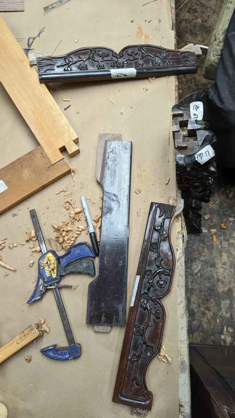 Antique Chinese Carved Desk — Damage Repair