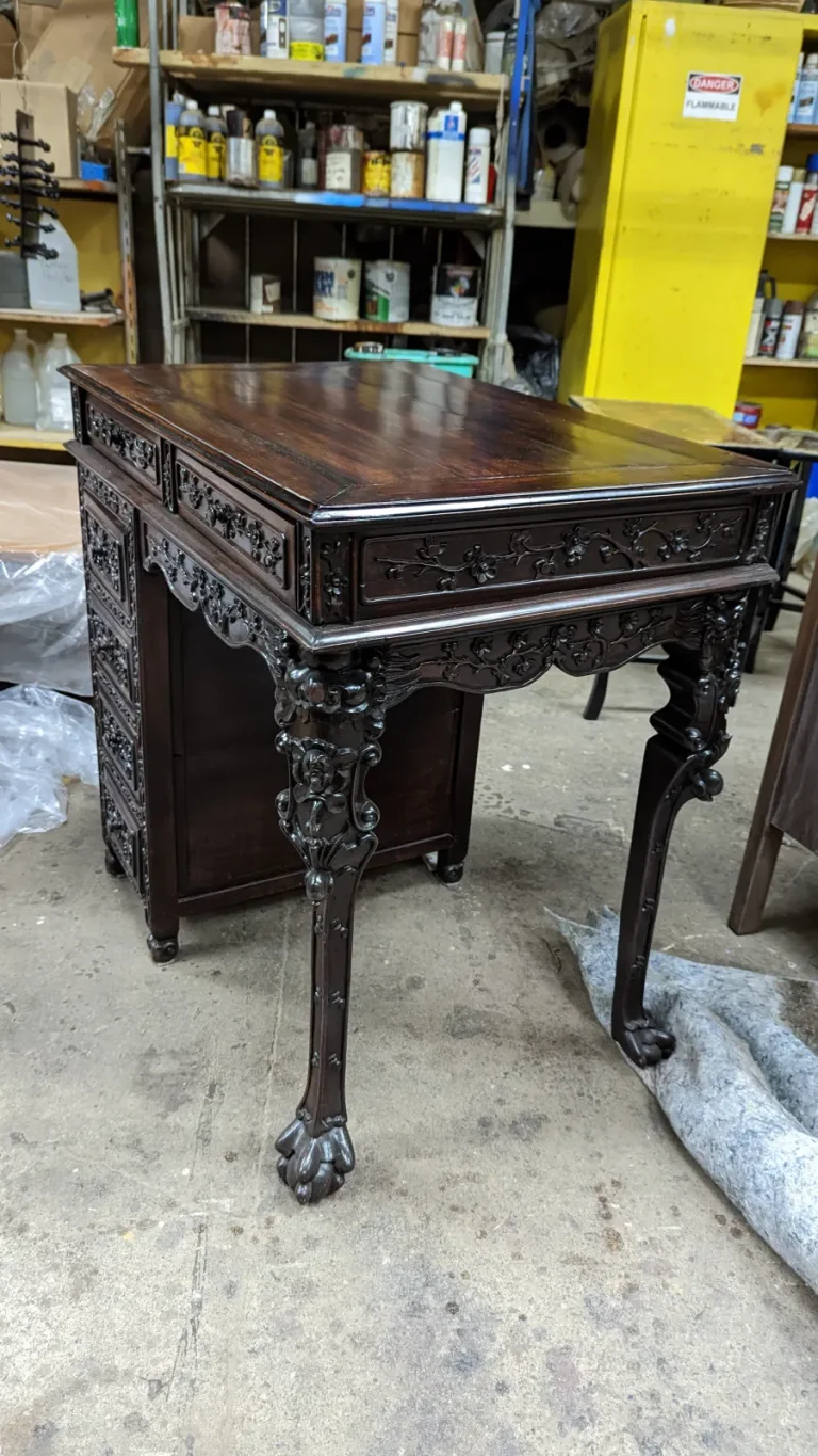 Antique Chinese Carved Desk — Damage Repair
