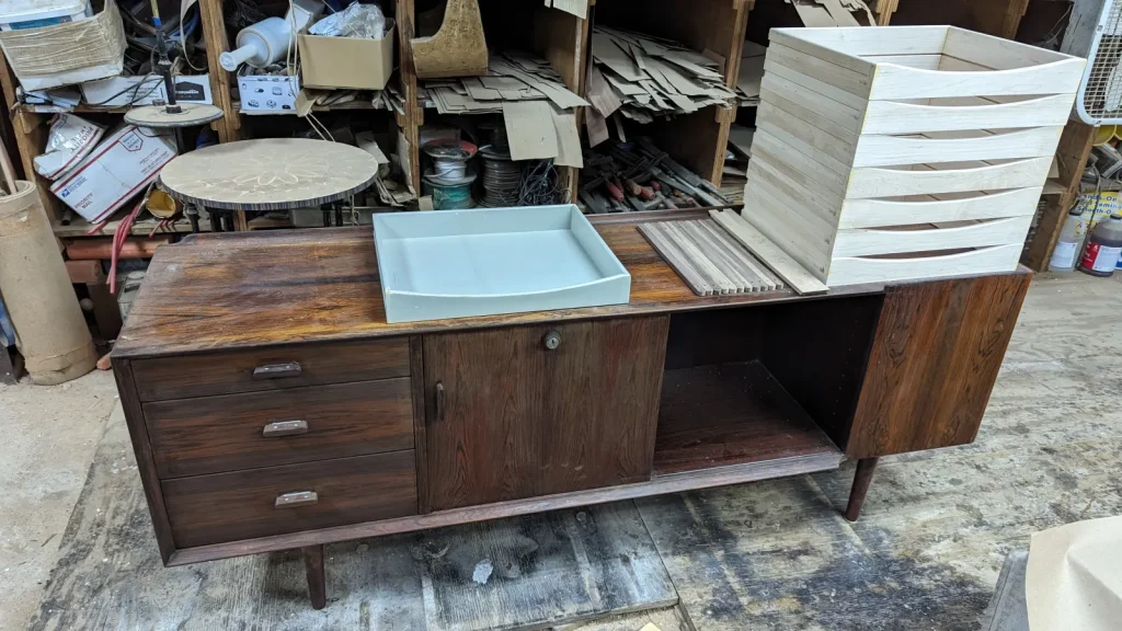 Arne Vodder rosewood desk model 209 after expert restoration and refinishing by Olek Inc.